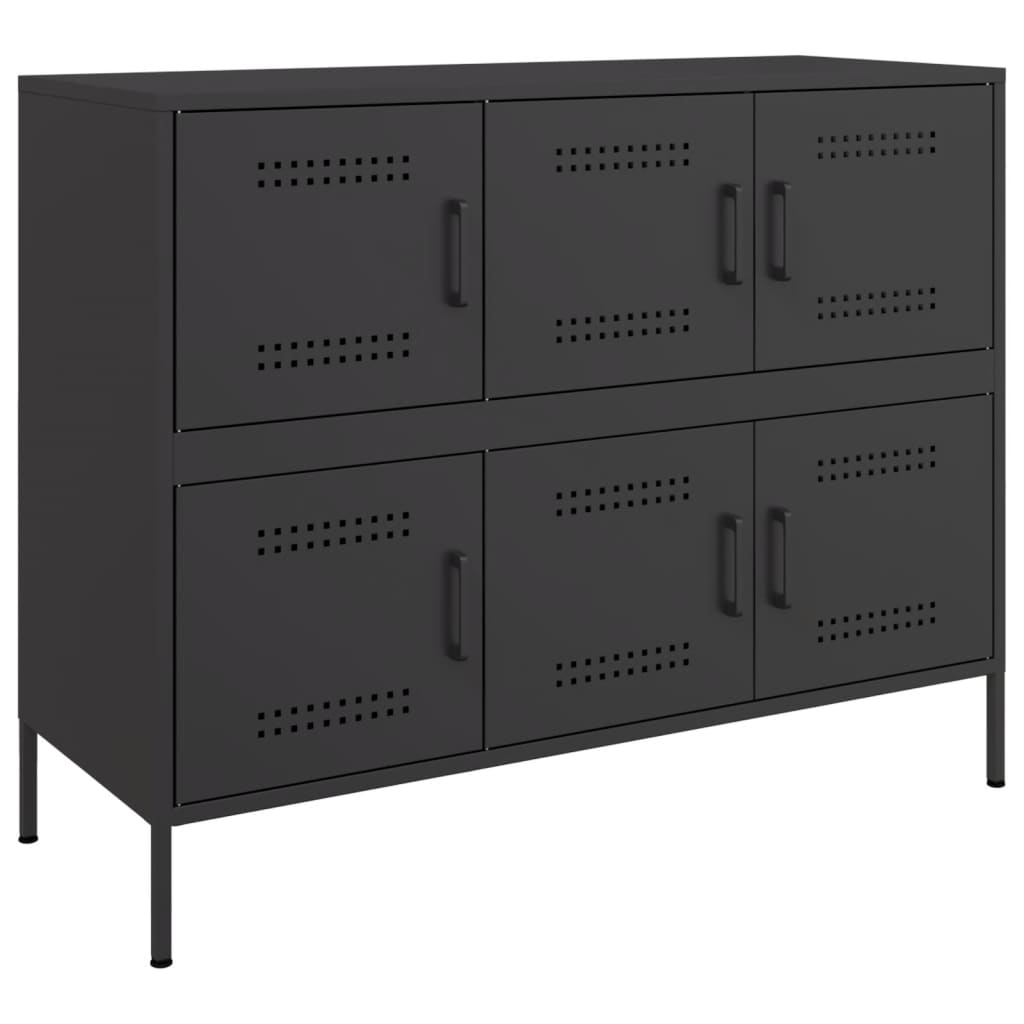 vidaXL Credenza Nera 100,5x39x79 cm in Acciaio