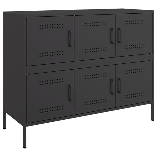 vidaXL Credenza Nera 100,5x39x79 cm in Acciaio
