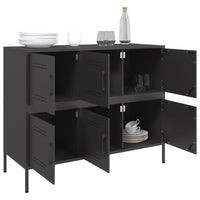 vidaXL Credenza Nera 100,5x39x79 cm in Acciaio
