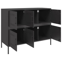 vidaXL Credenza Nera 100,5x39x79 cm in Acciaio