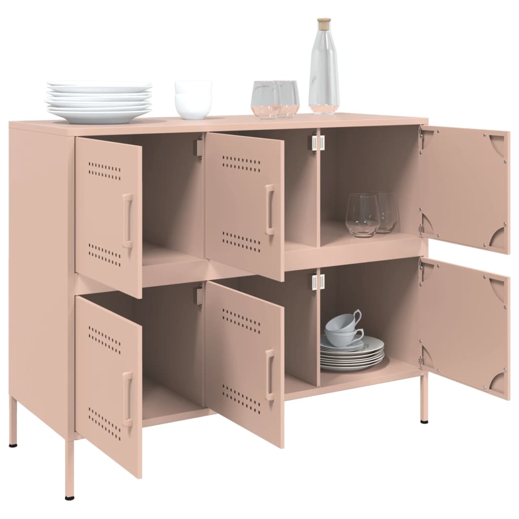 vidaXL Credenza Rosa 100,5x39x79 cm in Acciaio