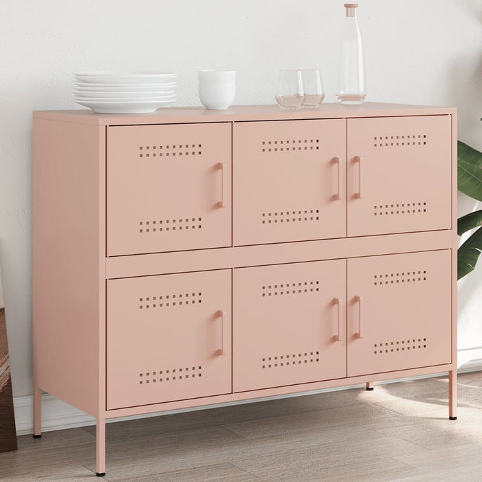 vidaXL Credenza Rosa 100,5x39x79 cm in Acciaio