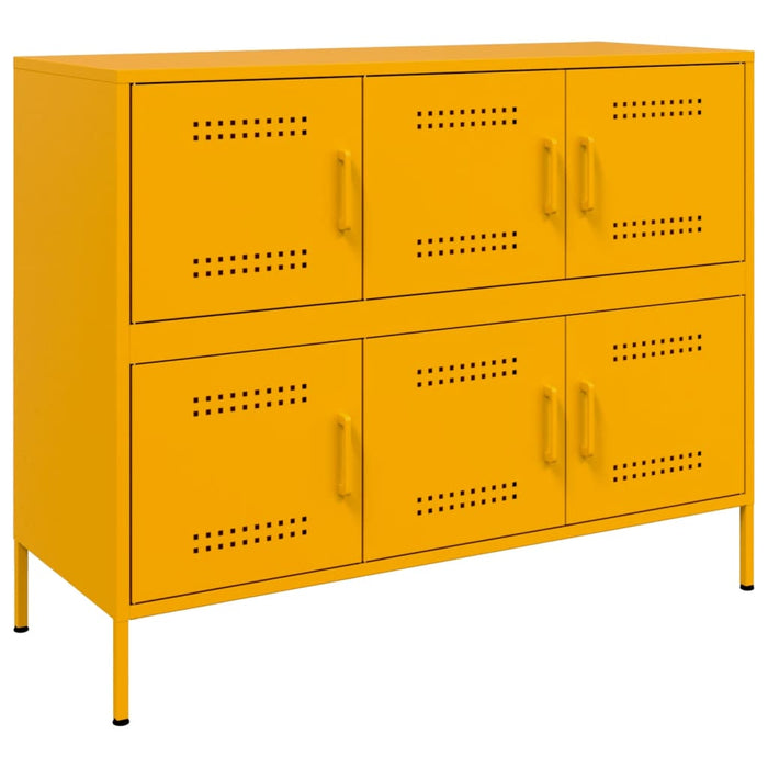 Credenza Giallo Senape 100,5x39x79 cm Acciaio Laminato a Freddo 843099