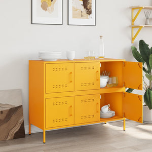 Credenza Giallo Senape 100,5x39x79 cm Acciaio Laminato a Freddo 843099