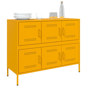Credenza Giallo Senape 100,5x39x79 cm Acciaio Laminato a Freddo 843099