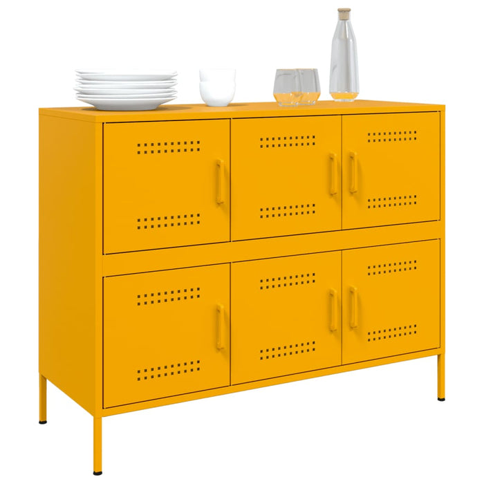 Credenza Giallo Senape 100,5x39x79 cm Acciaio Laminato a Freddo 843099
