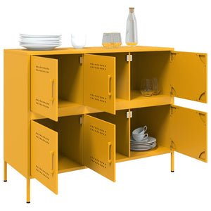 Credenza Giallo Senape 100,5x39x79 cm Acciaio Laminato a Freddo 843099