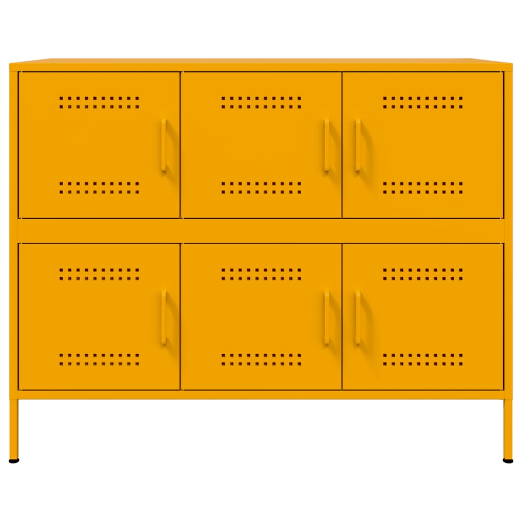 Credenza Giallo Senape 100,5x39x79 cm Acciaio Laminato a Freddo 843099