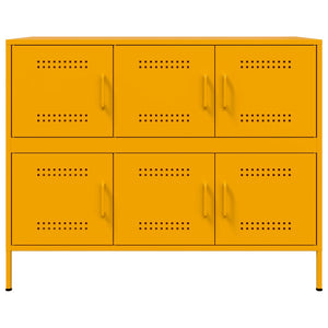 Credenza Giallo Senape 100,5x39x79 cm Acciaio Laminato a Freddo 843099