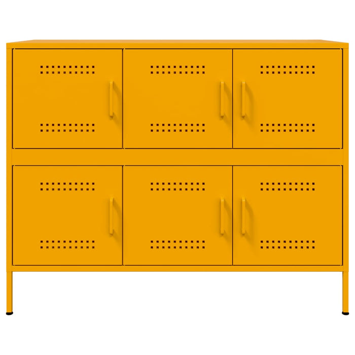 Credenza Giallo Senape 100,5x39x79 cm Acciaio Laminato a Freddo 843099