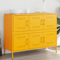 Credenza Giallo Senape 100,5x39x79 cm Acciaio Laminato a Freddo 843099