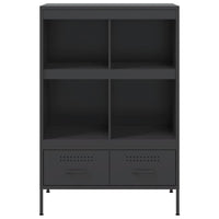 Credenza-Buffet-Armadio da cucina Nera 68x39x101,5 cm in Acciaio 700292