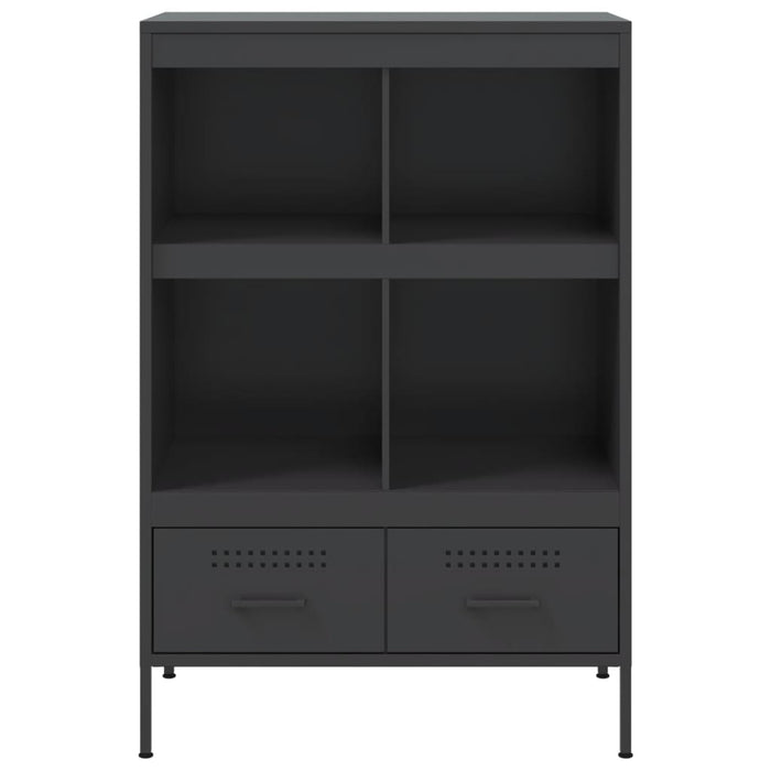 Credenza-Buffet-Armadio da cucina Nera 68x39x101,5 cm in Acciaio 700292