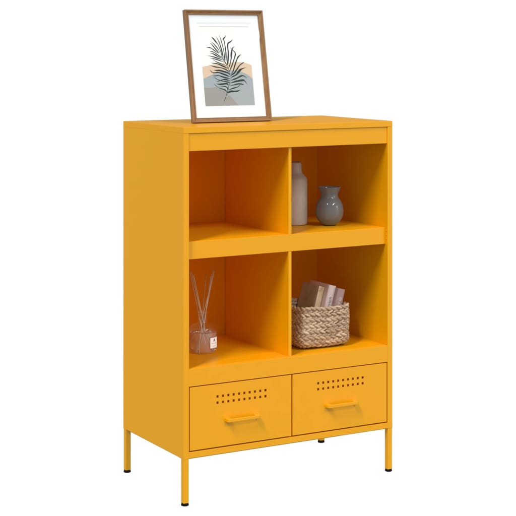 Credenza Giallo Senape 68x39x101,5 cm in Acciaio 843105