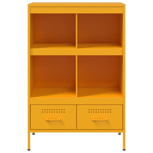 vidaXL Credenza Giallo Senape 68x39x101,5 cm in Acciaio