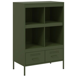 vidaXL Credenza Verde Oliva 68x39x101,5 cm in Acciaio