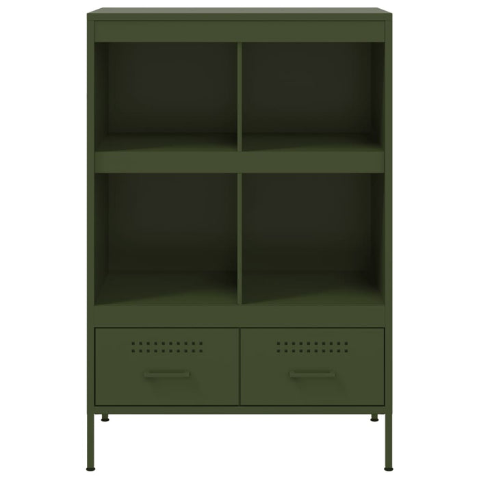 vidaXL Credenza Verde Oliva 68x39x101,5 cm in Acciaio