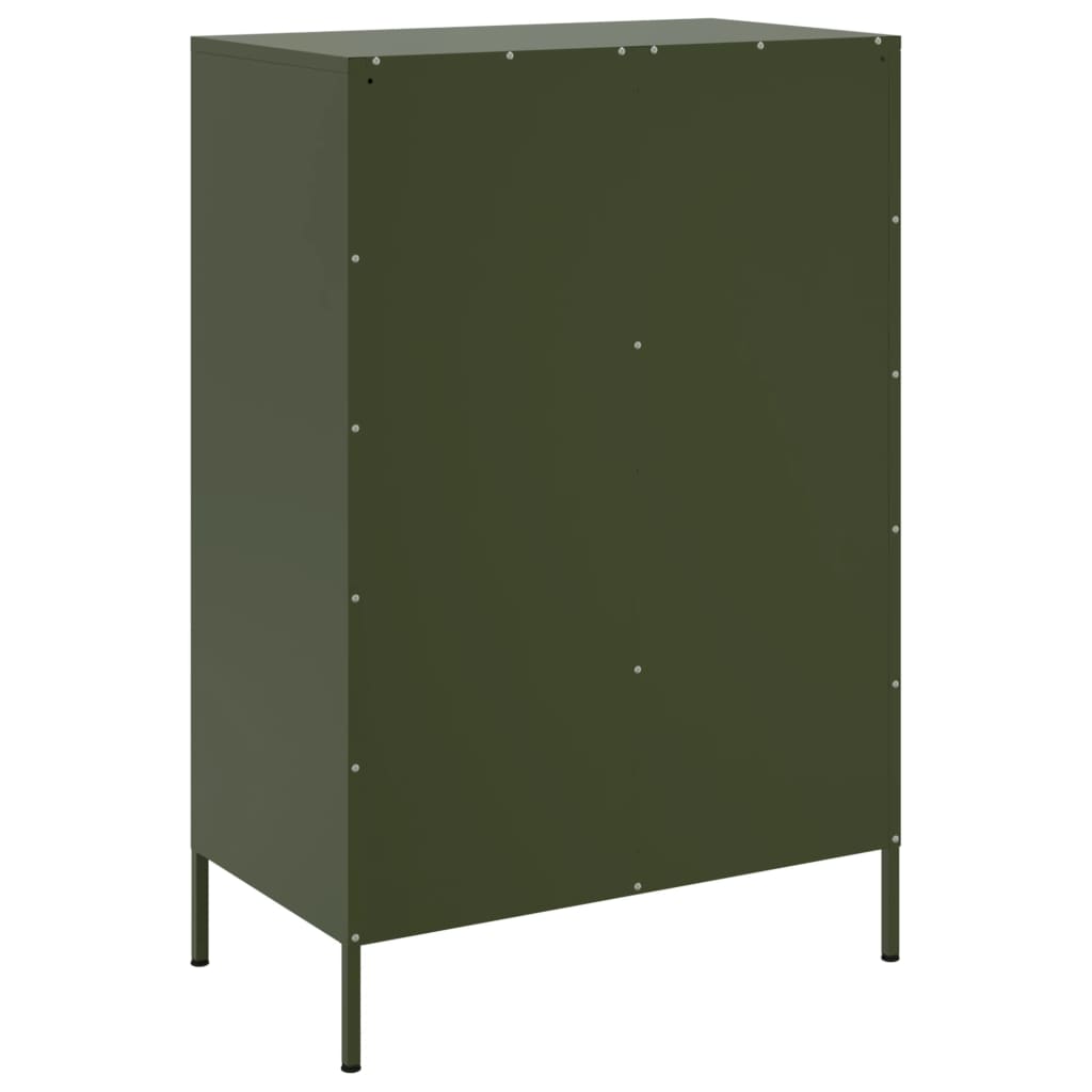 vidaXL Credenza Verde Oliva 68x39x101,5 cm in Acciaio