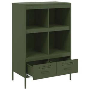 vidaXL Credenza Verde Oliva 68x39x101,5 cm in Acciaio