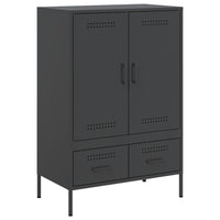 Credenza-Buffet-Armadio da cucina Nera 68x39x101,5 cm in Acciaio 399547