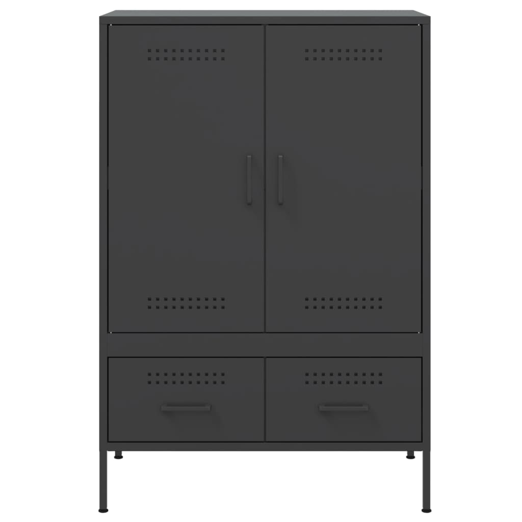Credenza Nera 68x39x101,5 cm in Acciaio 843108