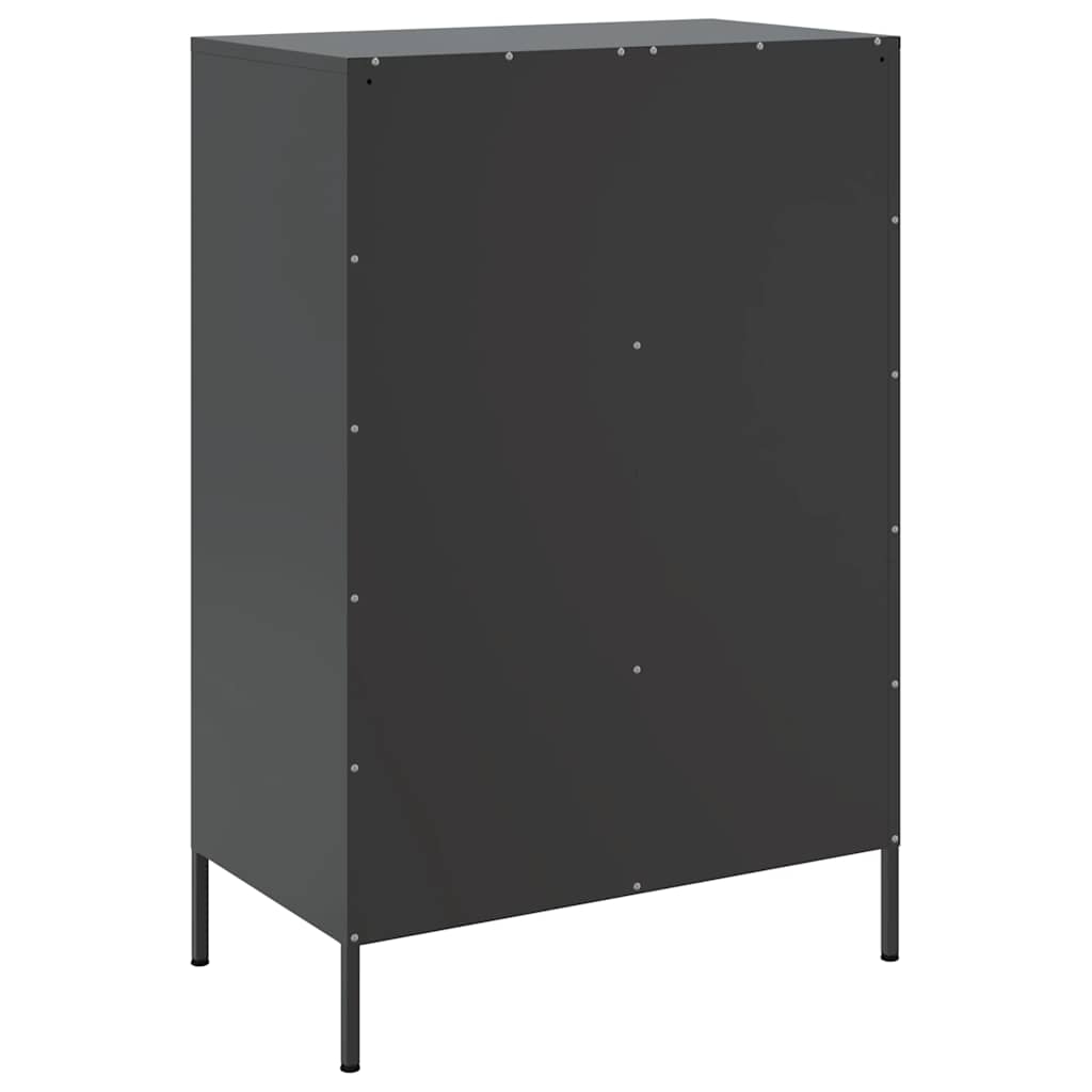 Credenza-Buffet-Armadio da cucina Nera 68x39x101,5 cm in Acciaio 399547