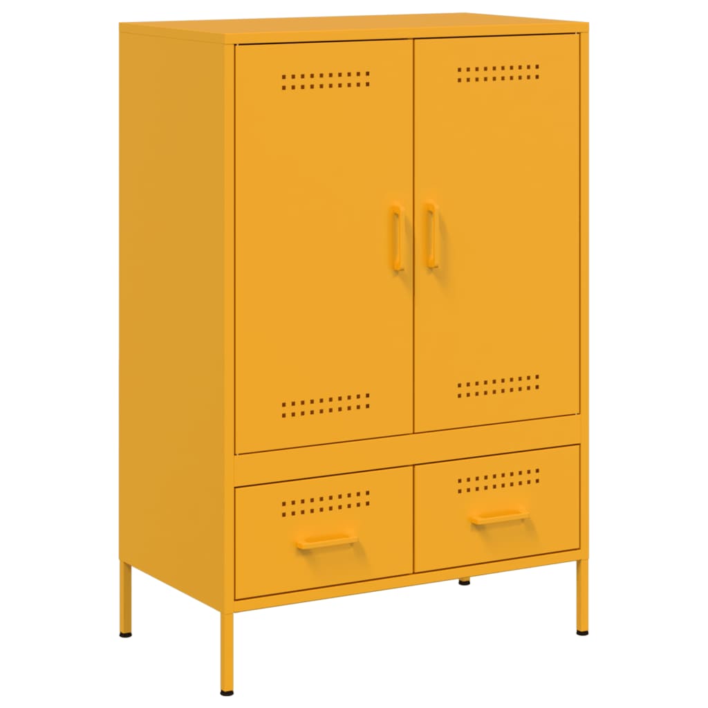 vidaXL Credenza Giallo Senape 68x39x101,5 cm in Acciaio