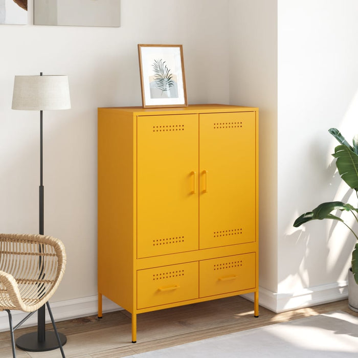 vidaXL Credenza Giallo Senape 68x39x101,5 cm in Acciaio