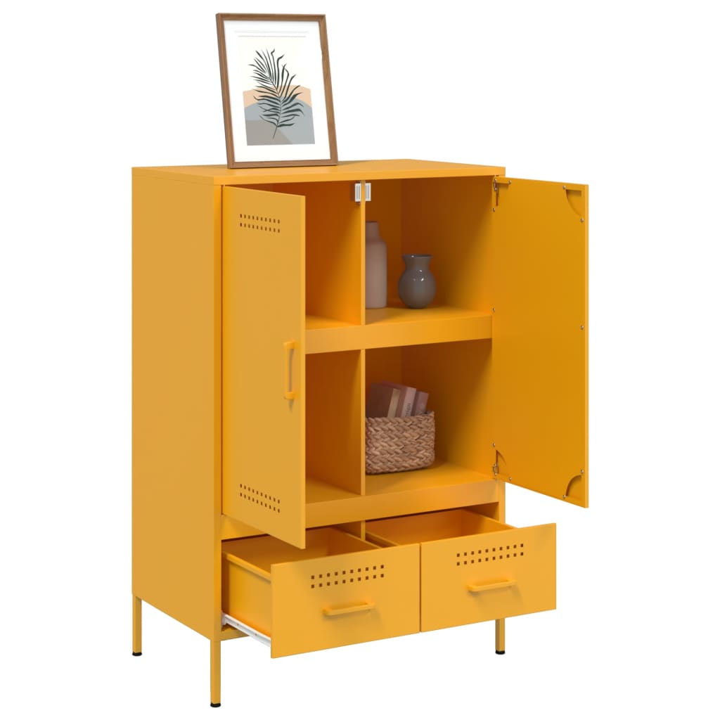 Credenza Giallo Senape 68x39x101,5 cm in Acciaio 843111