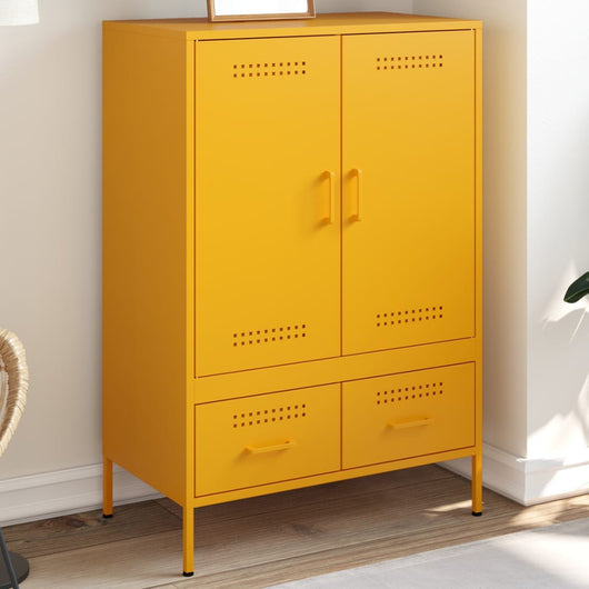 vidaXL Credenza Giallo Senape 68x39x101,5 cm in Acciaio