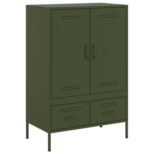 vidaXL Credenza Verde Oliva 68x39x101,5 cm in Acciaio
