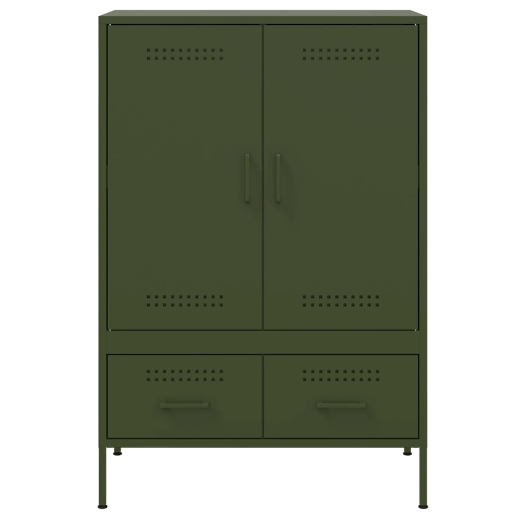 vidaXL Credenza Verde Oliva 68x39x101,5 cm in Acciaio