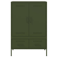 vidaXL Credenza Verde Oliva 68x39x101,5 cm in Acciaio
