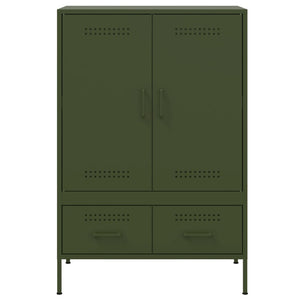vidaXL Credenza Verde Oliva 68x39x101,5 cm in Acciaio