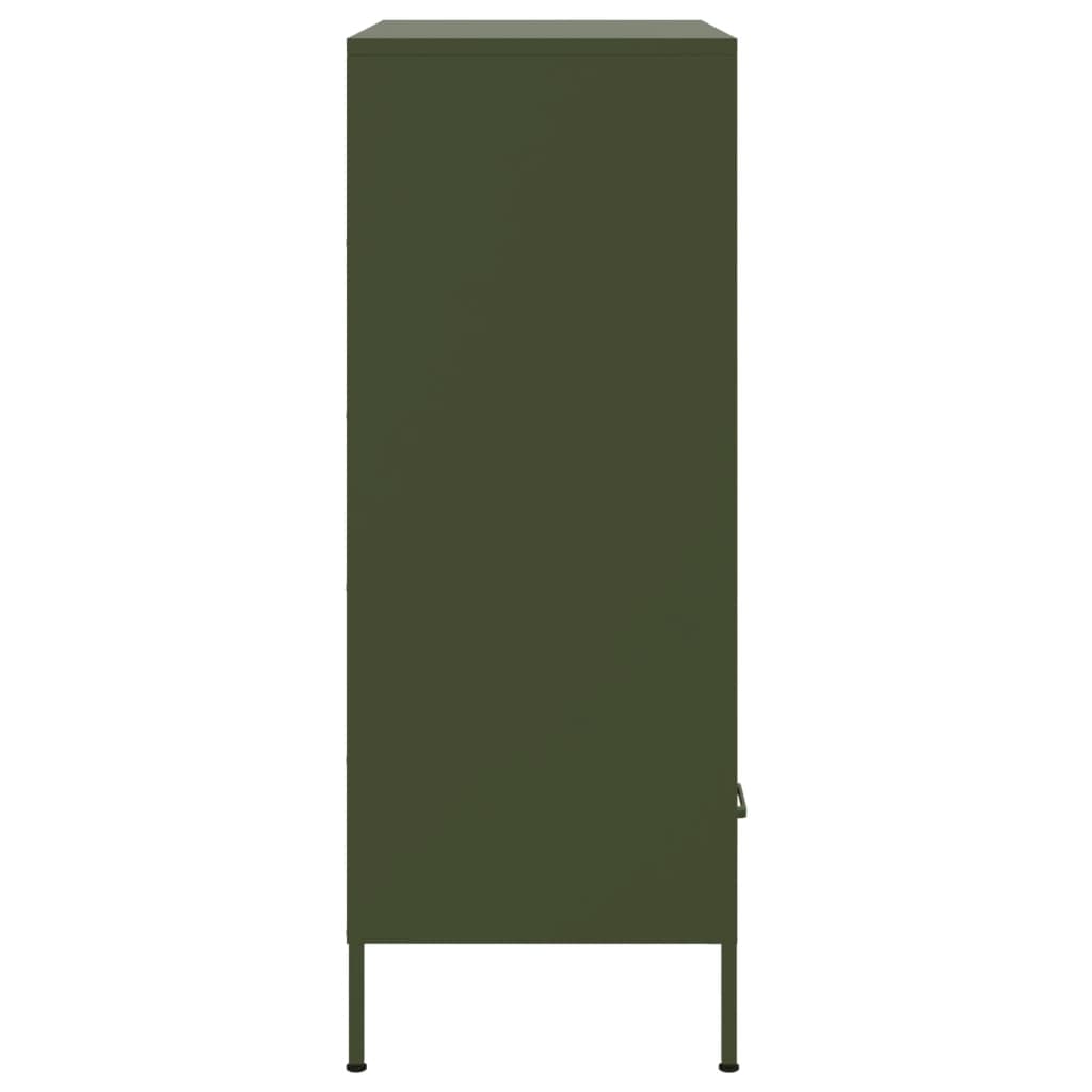 vidaXL Credenza Verde Oliva 68x39x101,5 cm in Acciaio