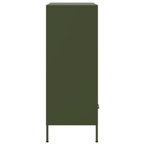 vidaXL Credenza Verde Oliva 68x39x101,5 cm in Acciaio