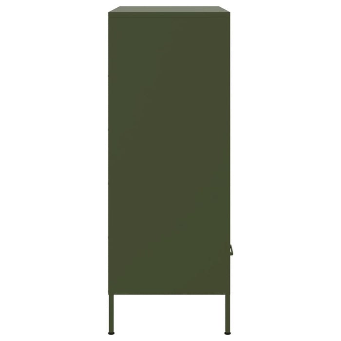 vidaXL Credenza Verde Oliva 68x39x101,5 cm in Acciaio