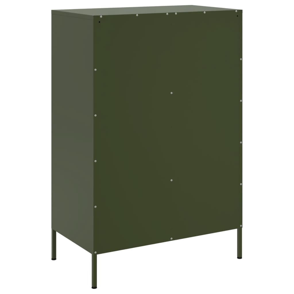 vidaXL Credenza Verde Oliva 68x39x101,5 cm in Acciaio