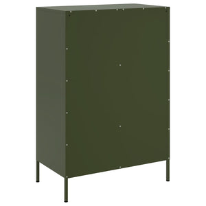 vidaXL Credenza Verde Oliva 68x39x101,5 cm in Acciaio
