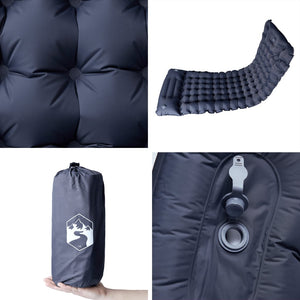 Materasso Campeggio Autogonfiabile con Cuscini 1 Persona Grigio 4007094