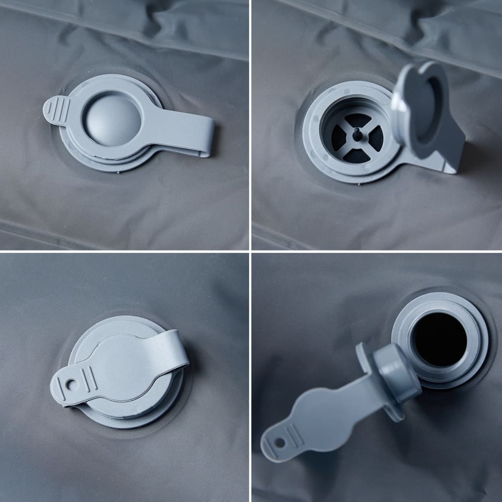 Materasso Campeggio Autogonfiabile con Cuscini 2 Persone Grigio 4007099