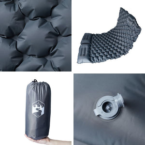 Materasso Campeggio Autogonfiabile con Cuscini 2 Persone Grigio