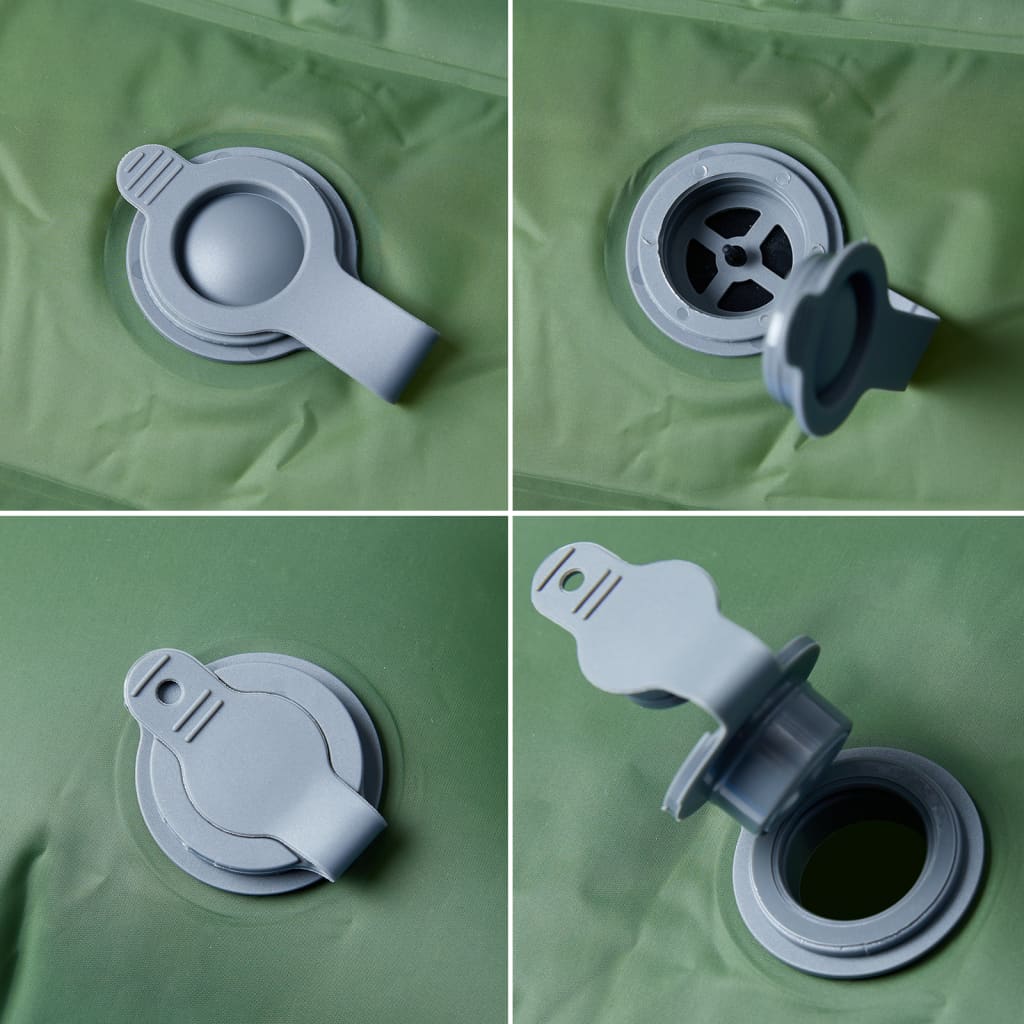 Materasso Campeggio Autogonfiabile con Cuscini 2 Persone Verde 4007102