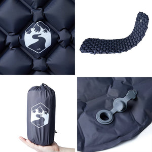 Materasso da Campeggio Gonfiabile 1 Persona Grigio 190x58x6 cm