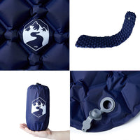 Materasso Campeggio Gonfiabile 1 Persona Blu Marino 190x58x6 cm