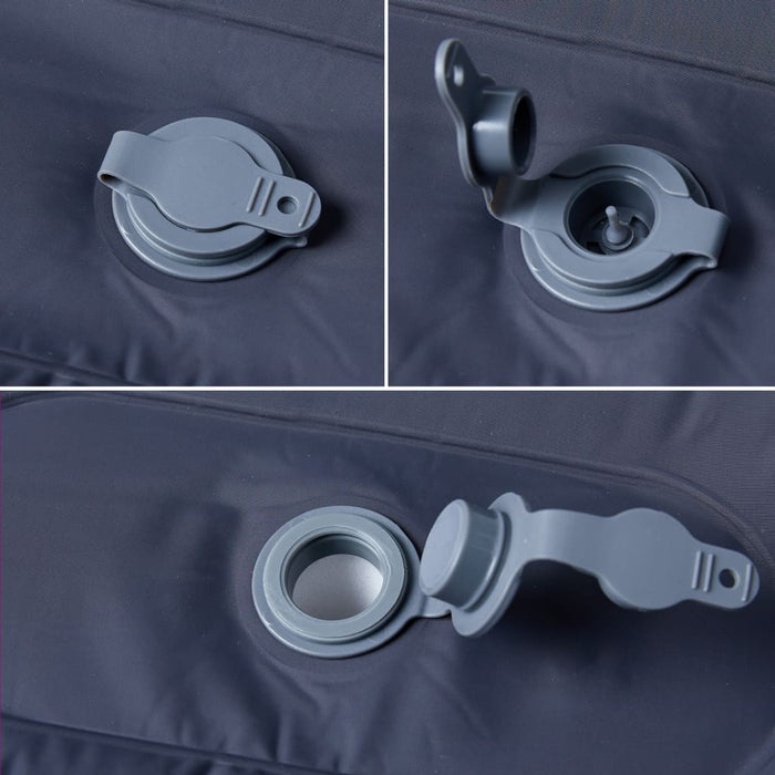 Materasso Campeggio Autogonfiabile con Cuscini 1 Persona Grigio 4007118