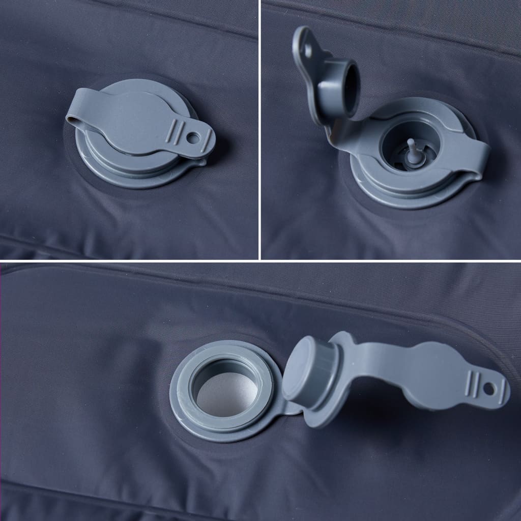 Materasso Campeggio Autogonfiabile con Cuscini 1 Persona Grigio