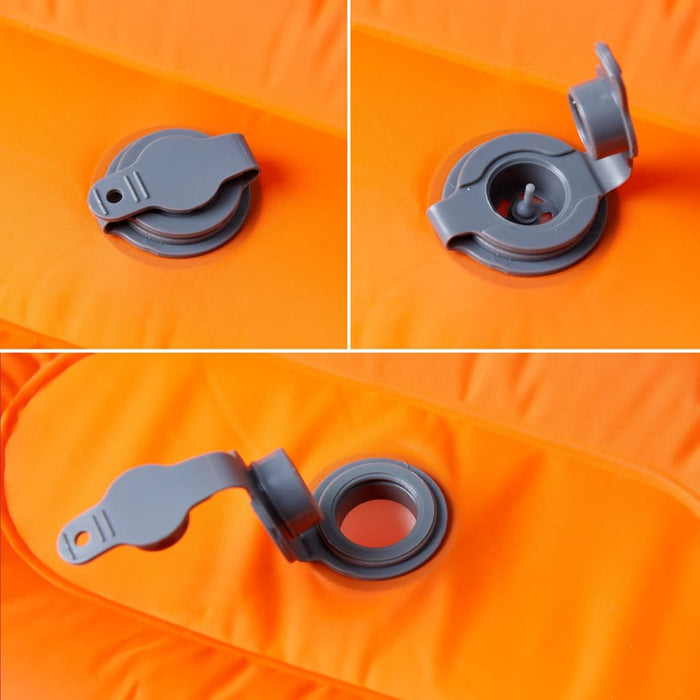 Materasso Campeggio Autogonfiabile Cuscini 1 Persona Arancio
