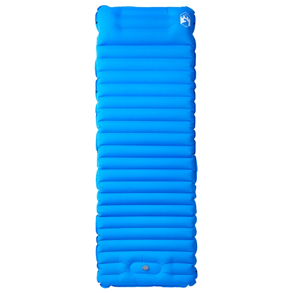 Materasso da Campeggio Autogonfiabile con Cuscini 1 Persona Blu