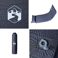 Materasso Campeggio Autogonfiabile con Cuscini 1 Persona Grigio